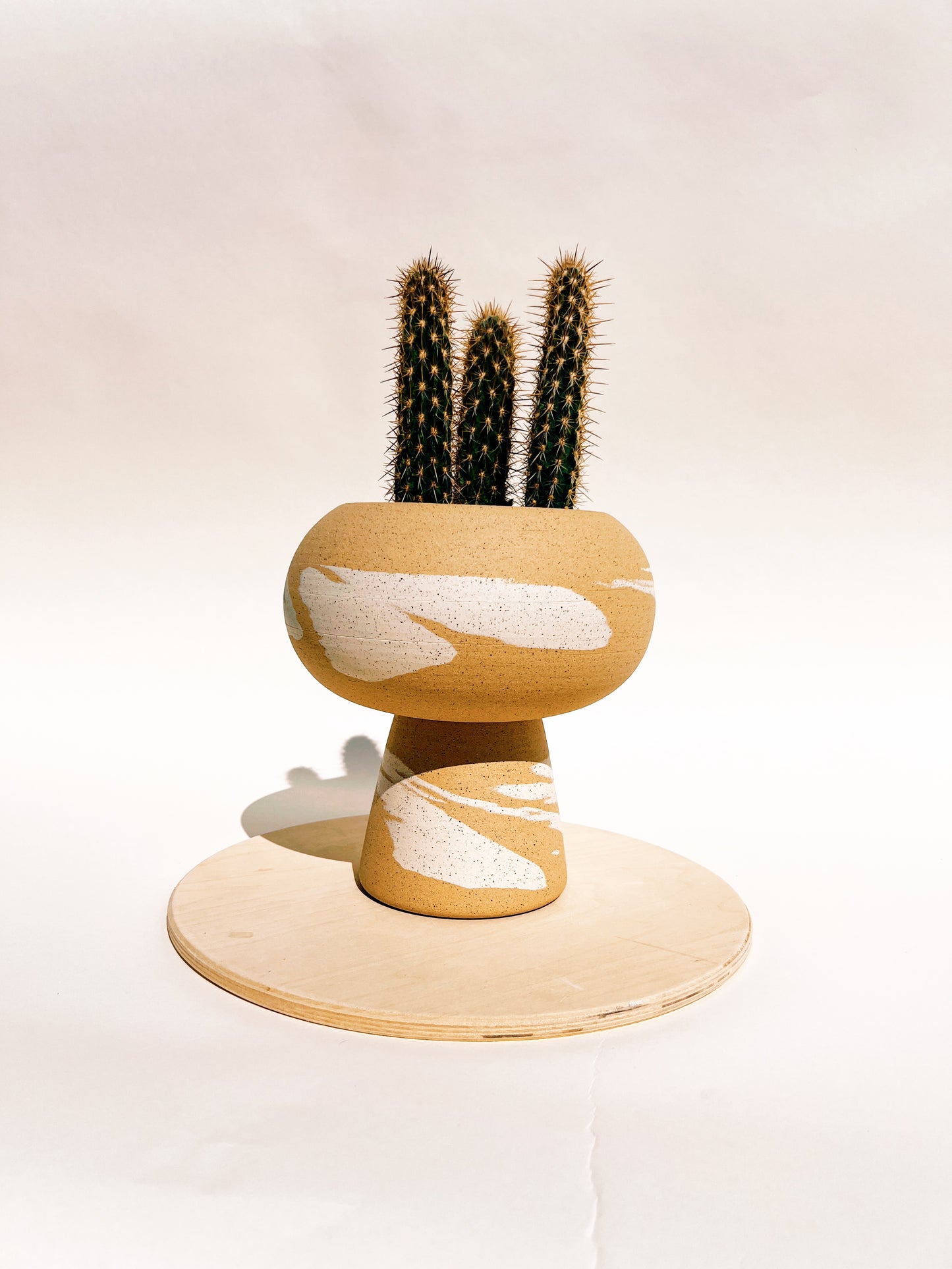 Large Orbital Pedestal Planter Desert Splash