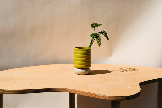 Small Planter Green and Cream