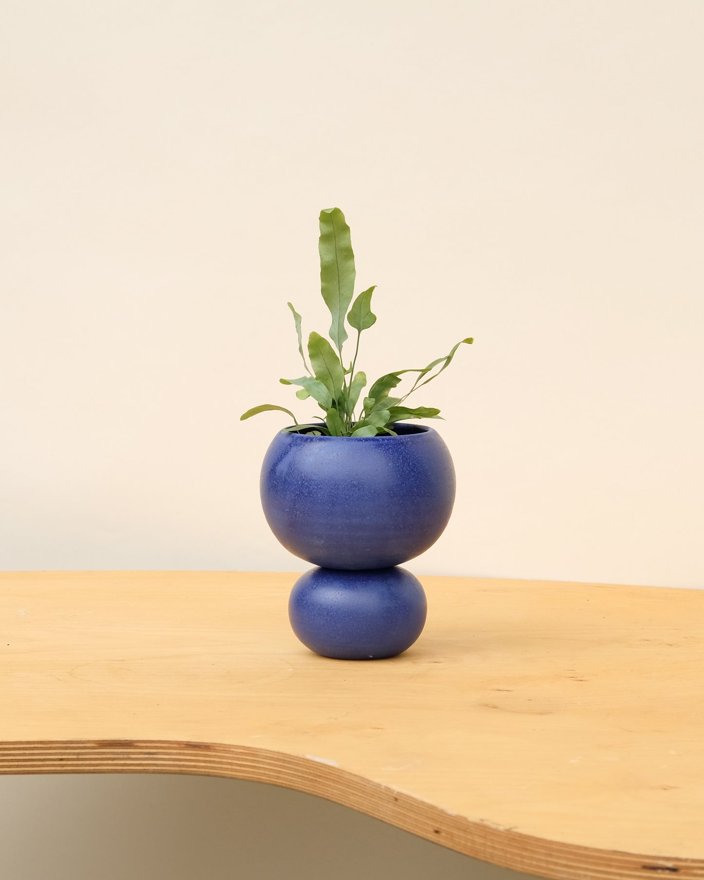 Small One of a Kind Pedestal Planters Blue