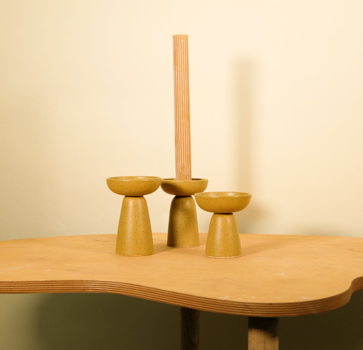 Elevated Taper Candle Holder Chartreuse