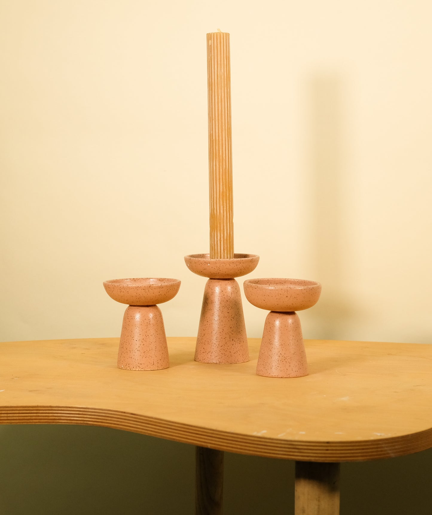 Elevated Taper Candle Holder Pink