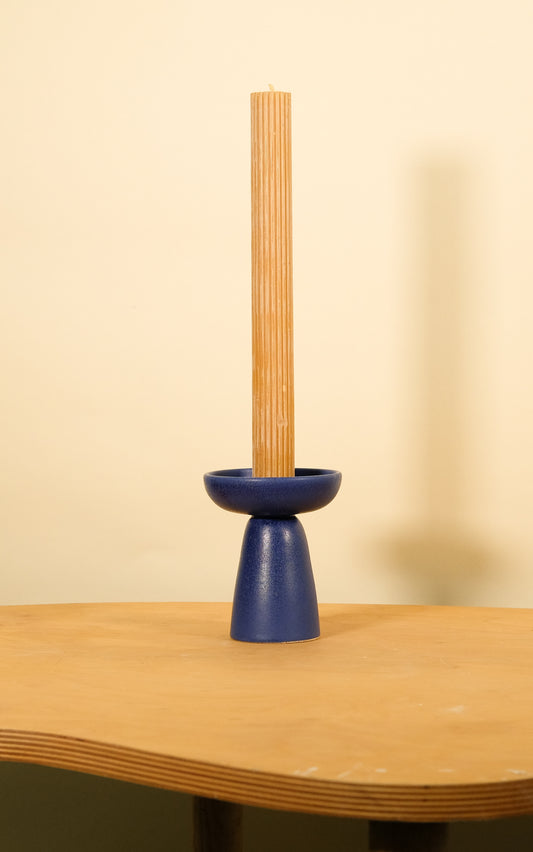 Elevated Taper Candle Holder Blue