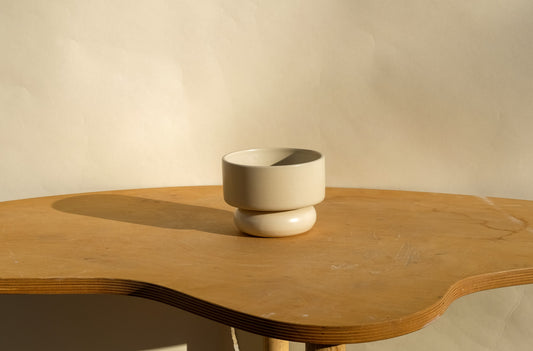 Small Pedestal Planter Bone