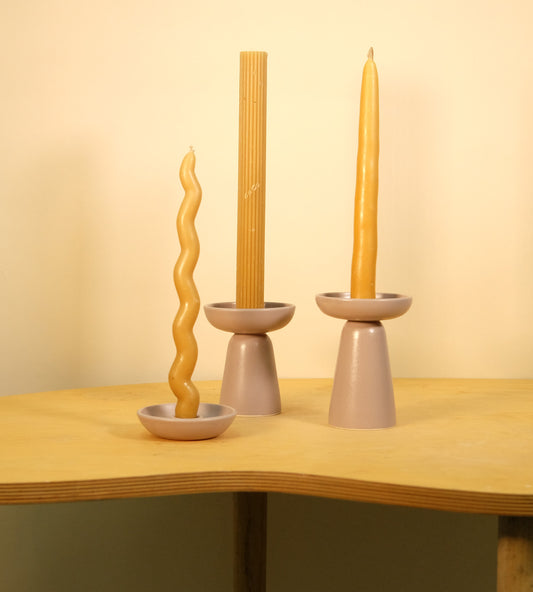 Purple Taper Candle Holders