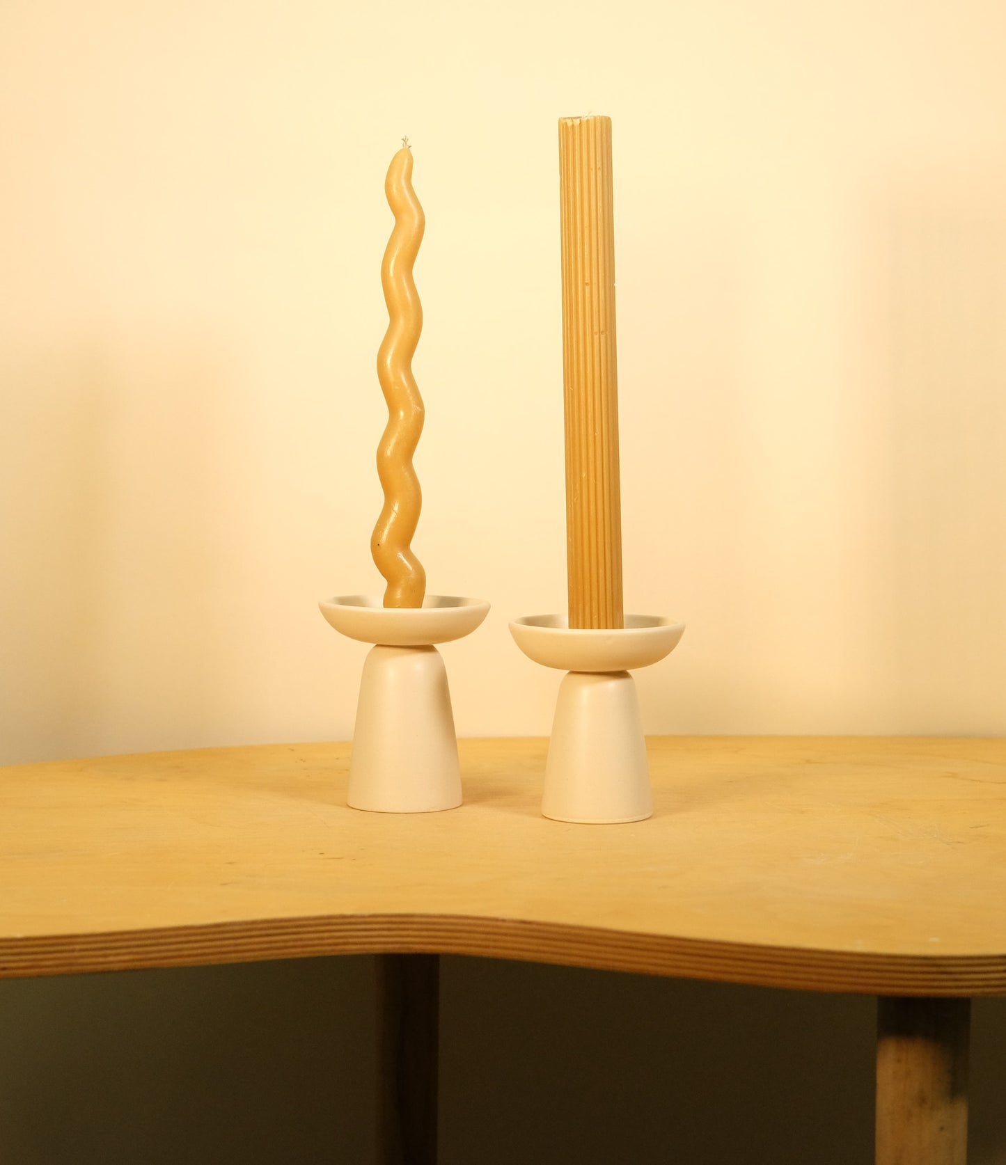 Cream Taper Candle Holders