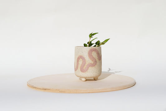 Small One Of A Kind Footed Squiggle Planters
